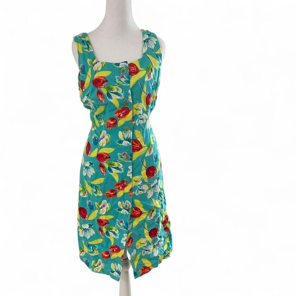 Laura Madrigano Vintage Floral Button Down Dress